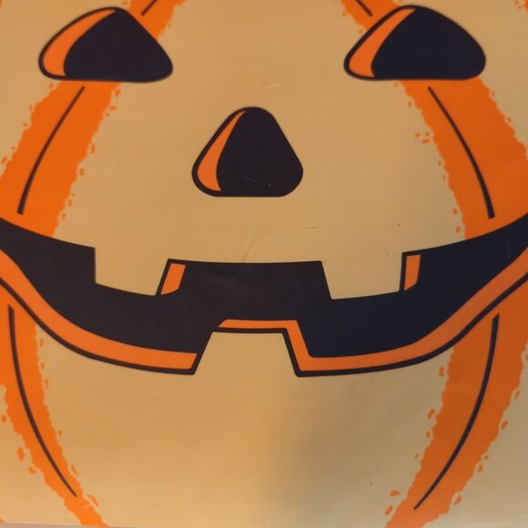 Vintage B of A 4 Reversible Placemats Jack O Lantern Pumpkins Scarecrow Set 4 - Picture 6 of 7